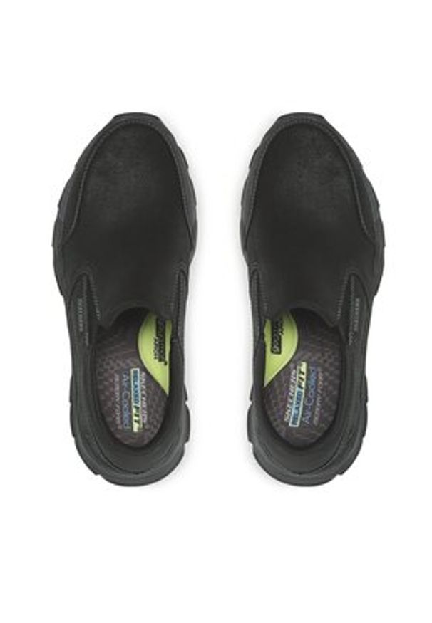skechers - Skechers Półbuty Calum 204480/BBK Czarny. Kolor: czarny. Materiał: zamsz, skóra