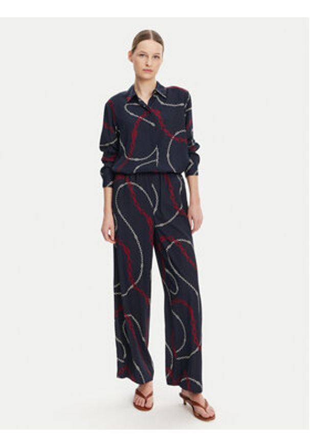 TOMMY HILFIGER - Tommy Hilfiger Koszula WW0WW44045 Granatowy Relaxed Fit. Kolor: niebieski. Materiał: wiskoza