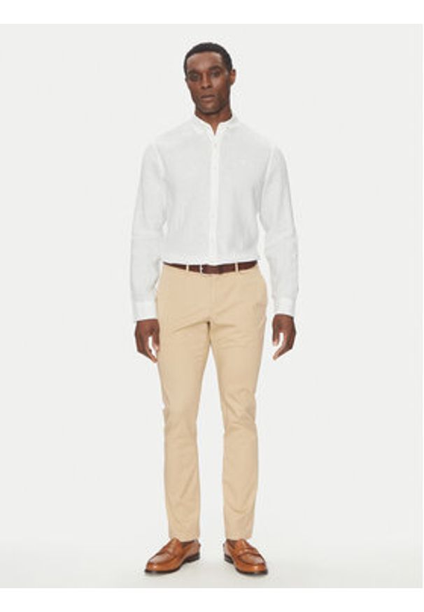 Michael Kors Koszula CS4400H4YT Biały Relaxed Fit. Kolor: biały. Materiał: len