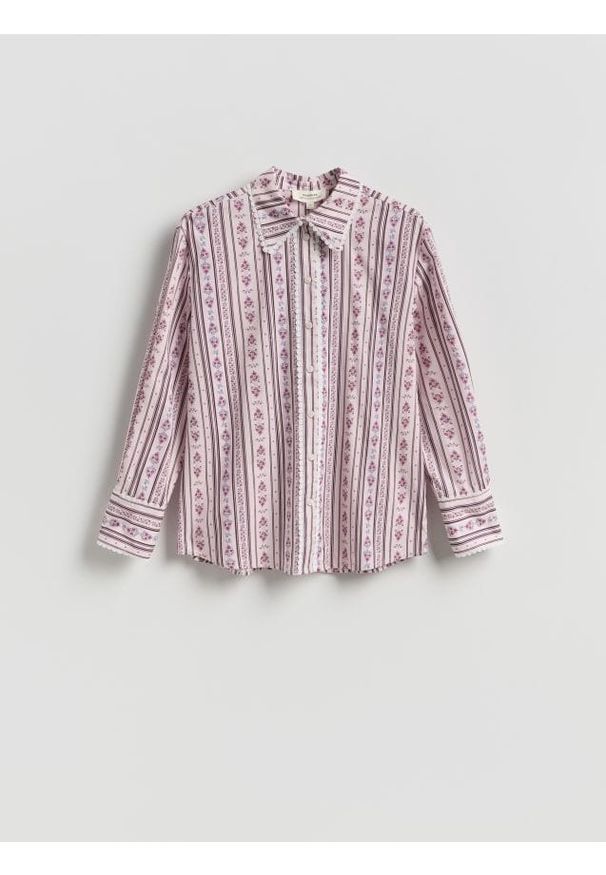 Reserved - Koszula z koronką - wielobarwny. Materiał: koronka. Wzór: koronka