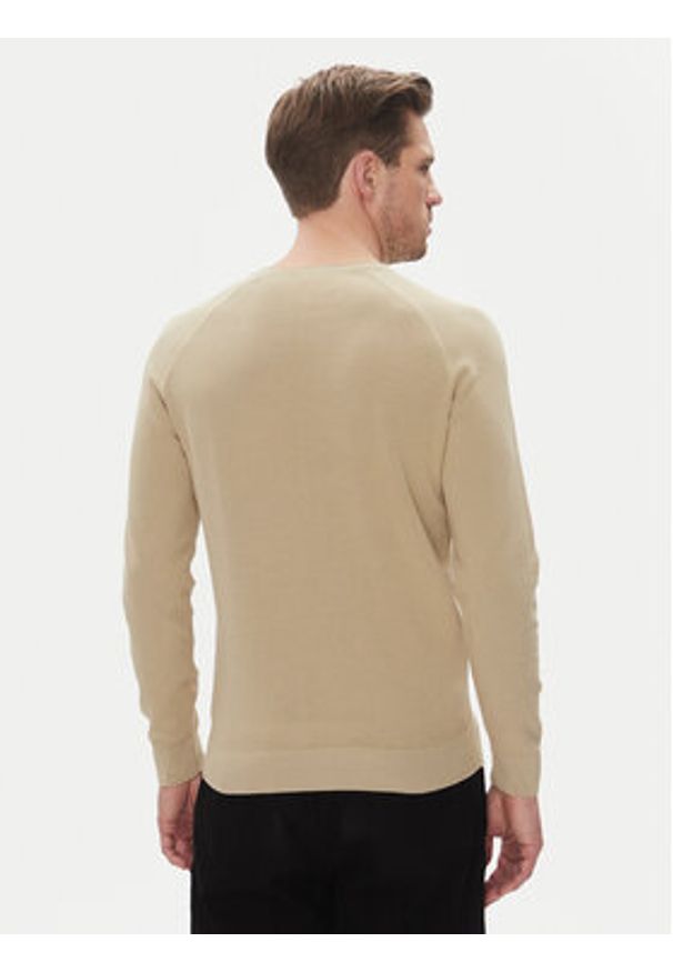 Aeronautica Militare Sweter 251MA1556L560 Beżowy Regular Fit. Kolor: beżowy. Materiał: bawełna