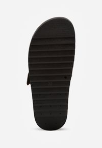 Renee - Ciemnobrązowe Klapki na Platformie z Geometrycznymi Paskami Neorith. Okazja: na co dzień. Kolor: brązowy. Materiał: jeans. Wzór: geometria. Obcas: na platformie. Styl: casual #6