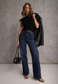 Renee - Czarna Asymetryczna Bluzka z Koronki na Jedno Ramię Olitheilise. Okazja: na co dzień, na imprezę. Kolor: czarny. Materiał: koronka. Wzór: koronka. Styl: casual #6