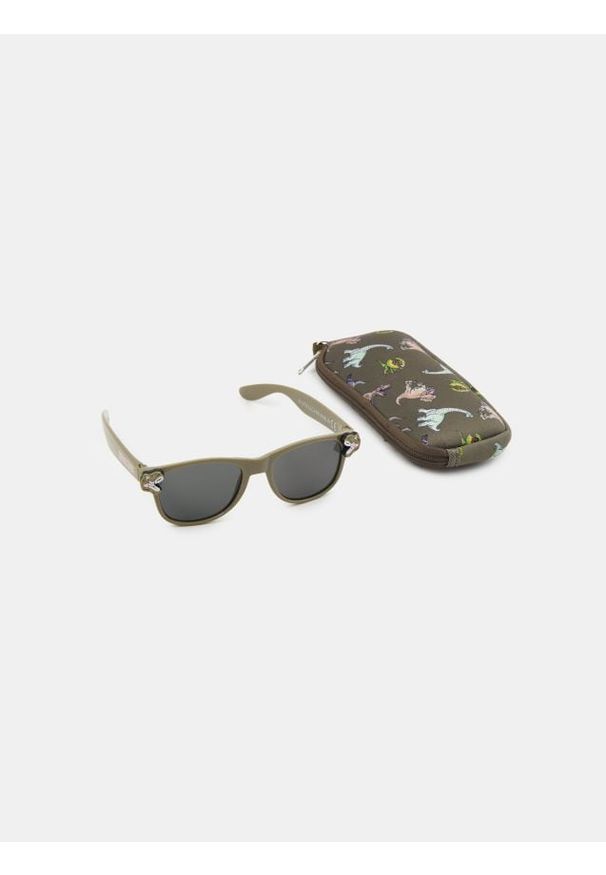 Sinsay - Okulary przeciwsłoneczne z etui Jurassic Park - zielony. Kolor: zielony