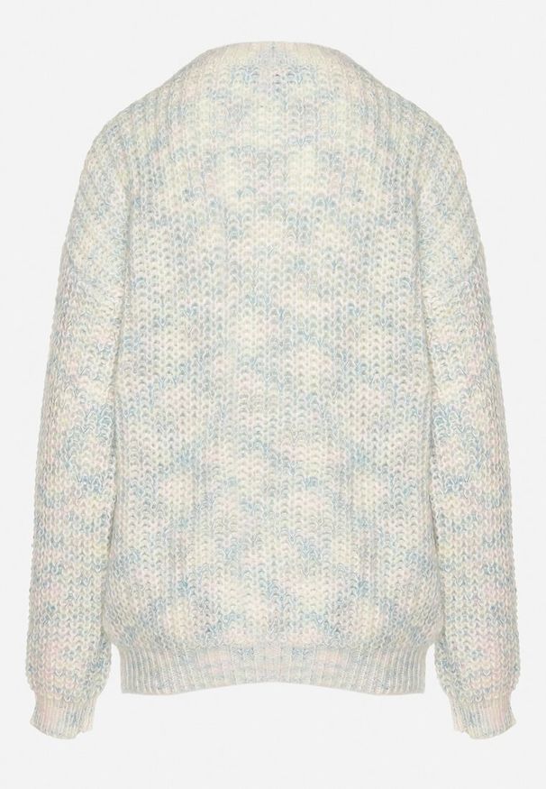 Born2be - Jasnobeżowy Sweter z Wełną z Ozdobnym Splotem Abrenevia. Kolor: beżowy. Materiał: wełna. Wzór: ze splotem. Sezon: zima