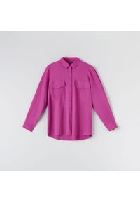 Sinsay - Koszula regular z wiskozy - Fioletowy. Kolor: fioletowy. Materiał: wiskoza #1