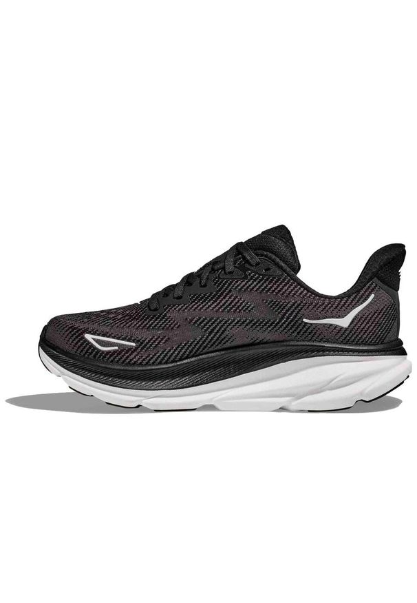 HOKA - Buty do biegania damskie Hoka One One Bwht Clifton 9. Zapięcie: sznurówki. Kolor: czarny. Materiał: guma. Szerokość cholewki: normalna