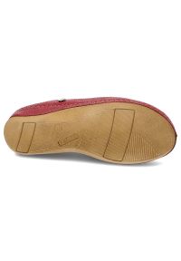 Bordowe Klapki Pollonus Wygodne Skórzane Buty Damskie. Okazja: na co dzień. Kolor: czerwony. Materiał: skóra. Styl: casual, klasyczny #4