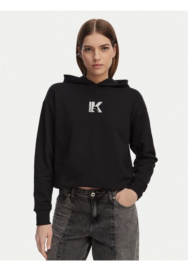 Karl Lagerfeld Jeans Bluza B2W20037 Czarny Regular Fit. Kolor: czarny. Materiał: bawełna