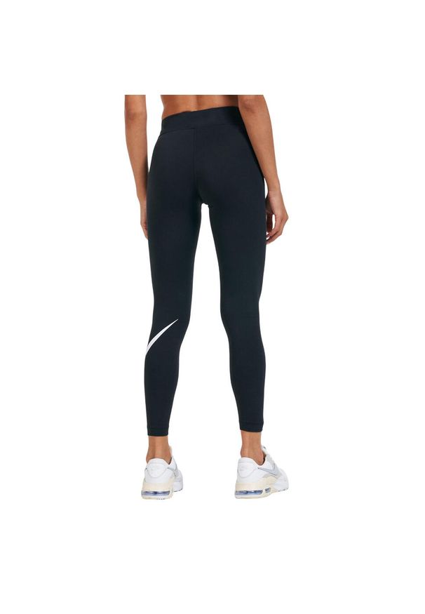 Nike - Legginsy Damskie Sportswear Essential Swoosh. Kolor: czarny. Sport: turystyka piesza
