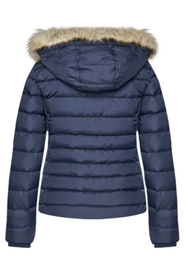 Tommy Jeans Kurtka puchowa Basic DW0DW08588 Granatowy Regular Fit. Kolor: niebieski. Materiał: syntetyk