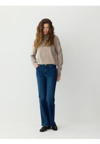 Reserved - Wełniany sweter z dodatkiem kaszmiru - beżowy. Kolor: beżowy. Materiał: wełna, kaszmir #1