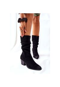 Vinceza Damskie Kozaczki Zamszowe Czarne Ranafast. Zapięcie: zamek. Kolor: czarny. Materiał: zamsz #6