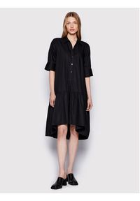 GESTUZ - Gestuz Sukienka koszulowa Avaligz 10906320 Czarny Loose Fit. Kolor: czarny. Materiał: bawełna. Typ sukienki: koszulowe #4