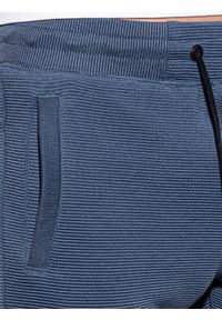 Ombre Clothing - Krótkie spodenki męskie dresowe W294 - ciemnoniebieskie - XXL. Kolor: niebieski. Materiał: dresówka. Długość: krótkie. Styl: klasyczny, sportowy