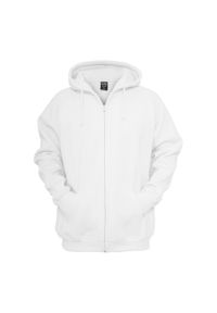 Urban Classics - Męska Bluza Z Kapturem Zapinana Na Zamek. Typ kołnierza: kaptur. Kolor: biały #1