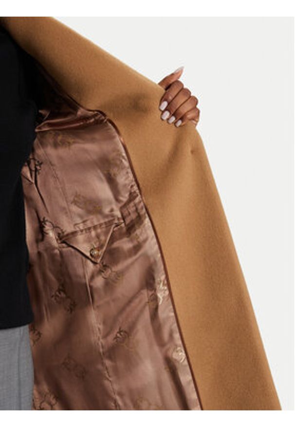 Pinko Płaszcz wełniany Cambogia 103697 A225 Brązowy Regular Fit. Kolor: brązowy. Materiał: wełna