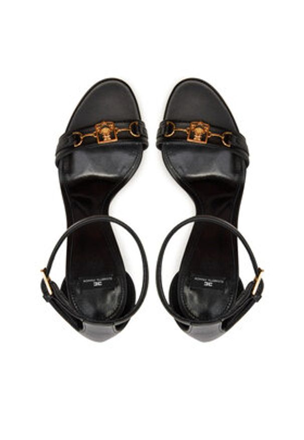 Elisabetta Franchi Sandały SA-06L-46E2-V500 Czarny. Kolor: czarny. Materiał: skóra