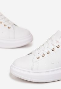 Renee - Biało Różowe Sneakersy z Ekoskóry na Grubej Podeszwie Josaial. Kolor: biały #3