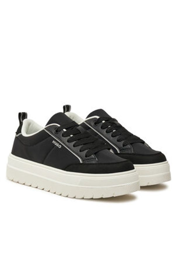 Hugo - HUGO Sneakersy Lyssa 50536343 Czarny. Kolor: czarny. Materiał: skóra