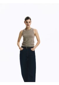 Reserved - Wełniana kamizelka - brązowy. Kolor: brązowy. Materiał: wełna