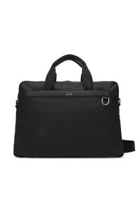 BOSS Torba na laptopa 50548768 Czarny. Kolor: czarny. Materiał: skóra