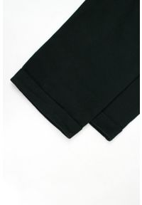 Chiao - Czarne Eleganckie, Męskie Spodnie, 100% BAWEŁNA -CHIAO- Chinosy, z Mankietami. Kolor: czarny. Materiał: bawełna. Styl: elegancki #2