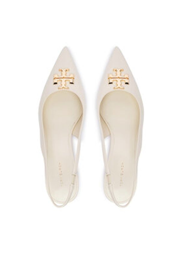 Tory Burch Czółenka Eleanor Slingback 181018 Écru. Kolor: kremowy. Materiał: skóra