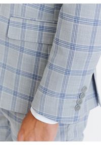 Pako Lorente - PAKO LORENTE – Szara marynarka garniturowa w niebiesko-białą kratę. Kolor: szary, biały, niebieski, wielokolorowy. Materiał: wiskoza. Sezon: wiosna, lato #9