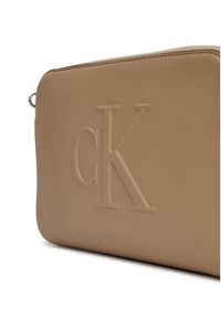 Calvin Klein Jeans Torebka Sculpted Ew Camera Bag20 LV04K3036G Beżowy. Kolor: beżowy. Materiał: skórzane