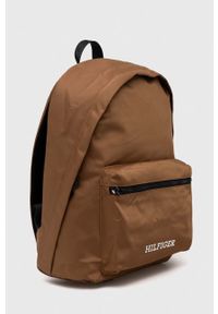 TOMMY HILFIGER - Tommy Hilfiger plecak męski kolor brązowy duży z nadrukiem. Kolor: brązowy. Materiał: poliester. Wzór: nadruk #2