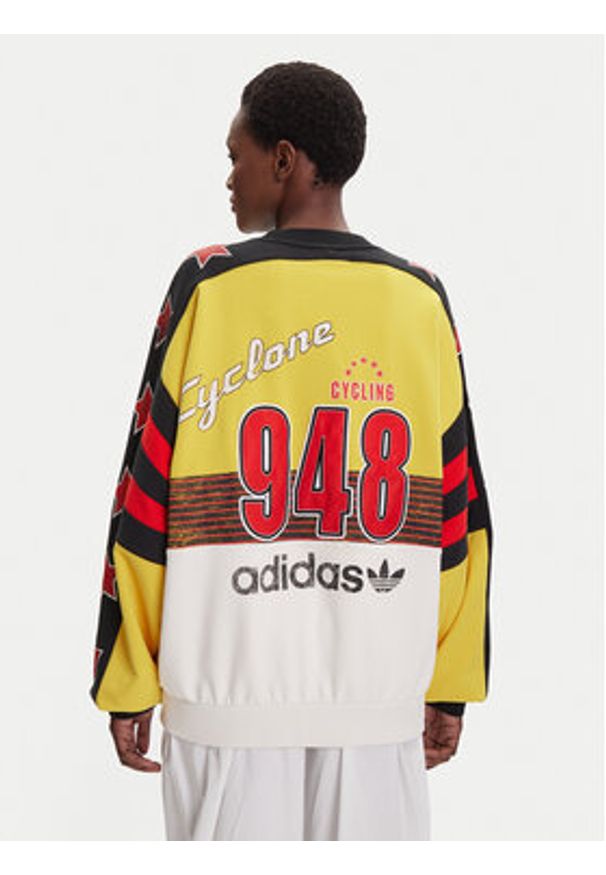 Adidas - adidas Bluza Archive Cycling JW0147 Żółty Oversize. Kolor: żółty. Materiał: bawełna