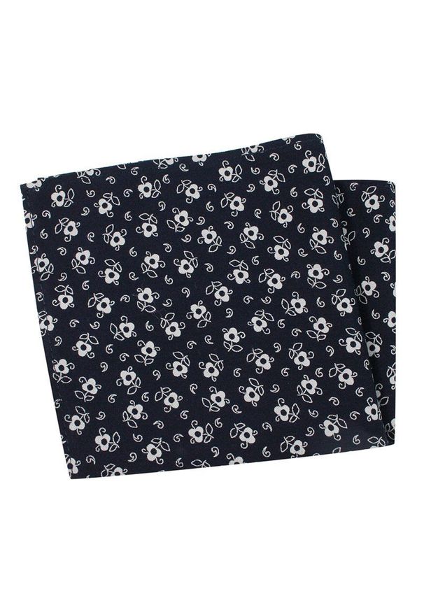 Niebieska poszetka EM Men's Accessories w kwiaty