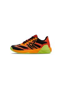 Buty halowe Hummel Algiz VI. Kolor: czerwony, czarny, wielokolorowy. Sport: piłka ręczna