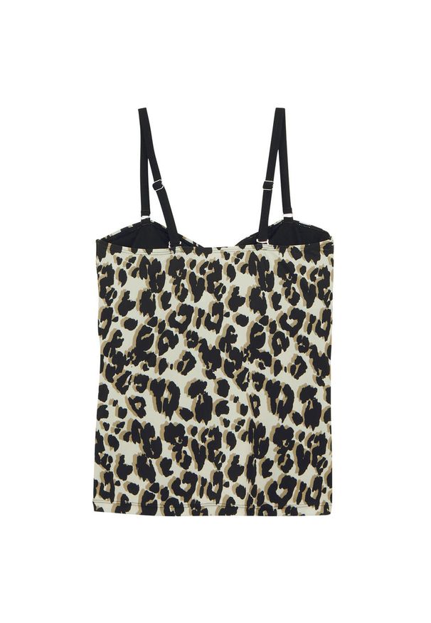 Regatta - Top Tankini Z Nadrukiem Leoparda Dla Kobiet Aceana III. Kolor: szary, beżowy, wielokolorowy. Wzór: nadruk