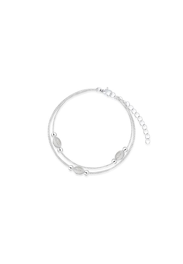 W.KRUK - Bransoletka srebrna minimalistyczna. Materiał: srebrne. Kolor: srebrny. Wzór: ze splotem