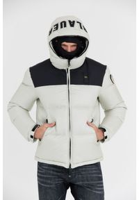 Blauer USA - BLAUER Szara kurtka męska Cooper z logo na kapturze, Rozmiar XXL. Kolor: szary #5