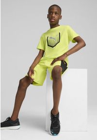 Puma - Młodzieżowa koszulka Active Sports z grafiką PUMA Lemon Sherbert Yellow. Kolor: żółty. Materiał: guma. Wzór: nadruk