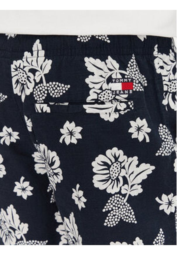 TOMMY HILFIGER - Tommy Hilfiger Szorty materiałowe Slub Aop Beach DM0DM21947 Granatowy Regular Fit. Kolor: niebieski. Materiał: bawełna