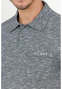 Guess - GUESS Szara męska koszulka polo, Rozmiar M. Typ kołnierza: polo. Kolor: szary #3