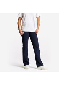 DOMYOS - Legginsy fitness damskie Domyos. Kolor: niebieski. Materiał: poliester, bawełna, elastan, materiał. Sport: fitness #1