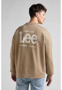 Lee - LEE LOGO LOOSE MĘSKA BLUZA KLASYCZNA NADRUK CREW CLAY L82ESP56 112145607. Wzór: nadruk. Styl: klasyczny #5