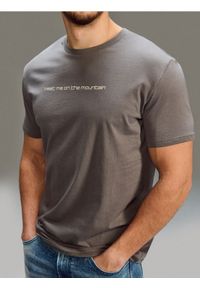 Sinsay - Bawełniana koszulka z napisem - szary. Kolor: szary. Materiał: bawełna. Wzór: napisy #1