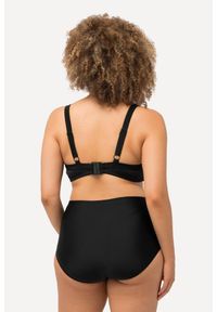 ULLA POPKEN - Damska Góra bikini drapowanie miękkie miseczki regulowane ramiączka. Kolekcja: plus size. Kolor: czarny. Materiał: elastan, poliamid, materiał