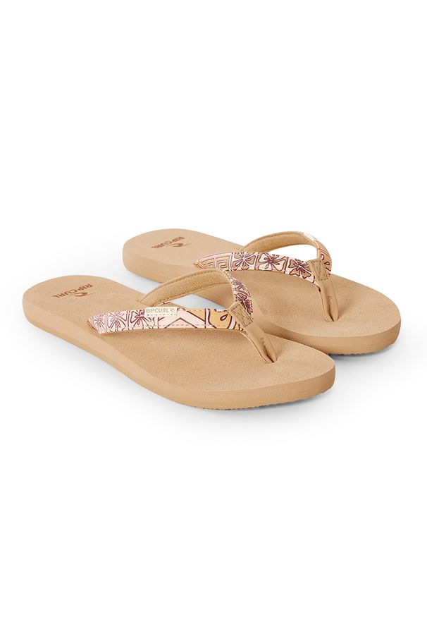 RIPCURL - Japonki damskie Rip Curl Freedom Bloom Open Toe. Nosek buta: otwarty. Kolor: beżowy. Styl: sportowy