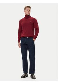 GANT - Gant Golf 8030563 Bordowy Regular Fit. Typ kołnierza: golf. Kolor: czerwony. Materiał: bawełna #5