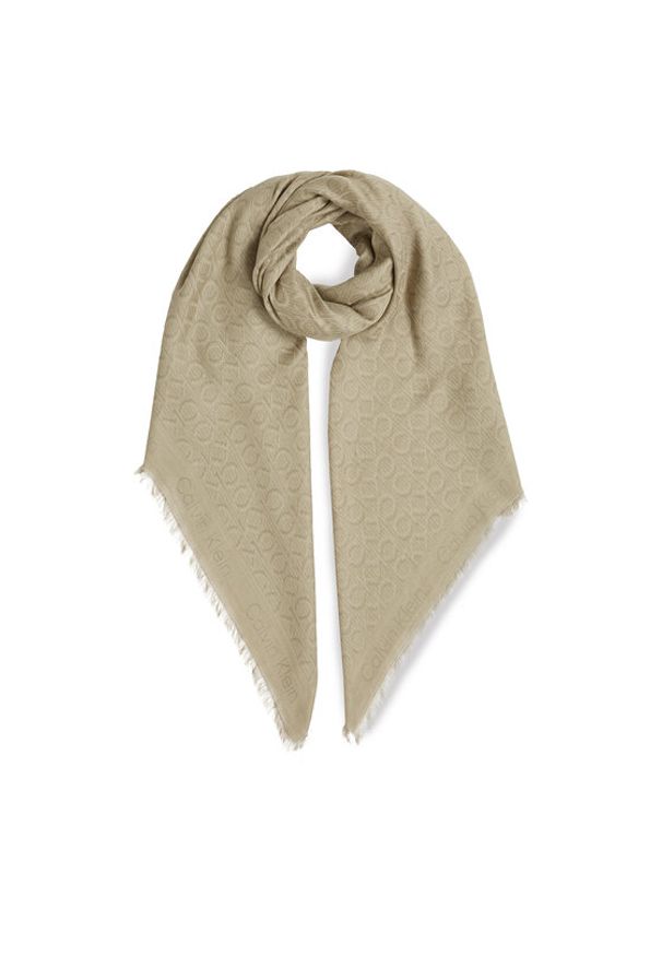 Calvin Klein Chusta Monogram Jacquard Scarf K60K608779 Zielony. Kolor: zielony