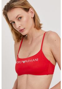 Emporio Armani Underwear - Emporio Armani Strój kąpielowy kolor czerwony miękka miseczka. Kolor: czerwony. Wzór: nadruk #7