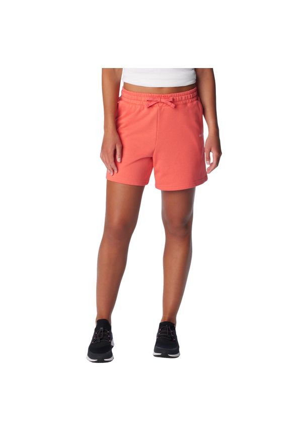 columbia - Spodenki sportowe damskie Trek French Terry Wmns Shorts. Kolor: wielokolorowy, różowy. Materiał: poliester, bawełna