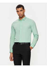 Calvin Klein Koszula K10K110856 Zielony Slim Fit. Kolor: zielony. Materiał: bawełna